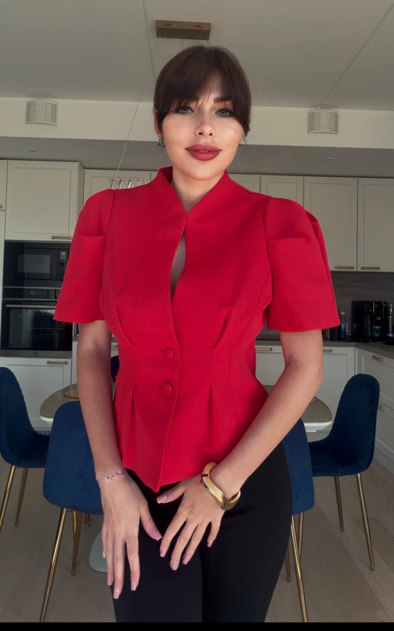 VOGE Raspberry Sculpted Blazer
