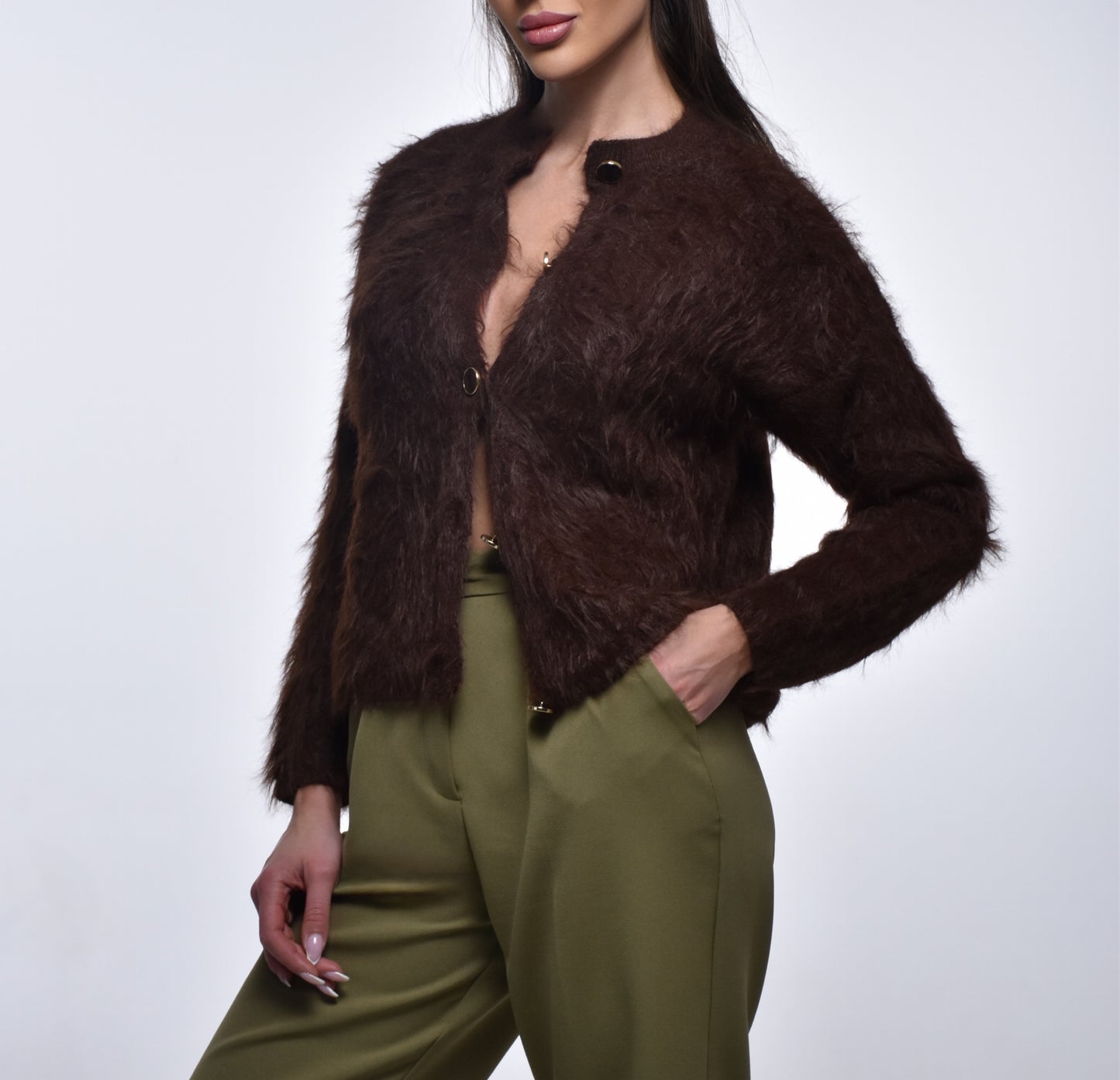 VOGE Faux Fur Jacket – Deep Brown