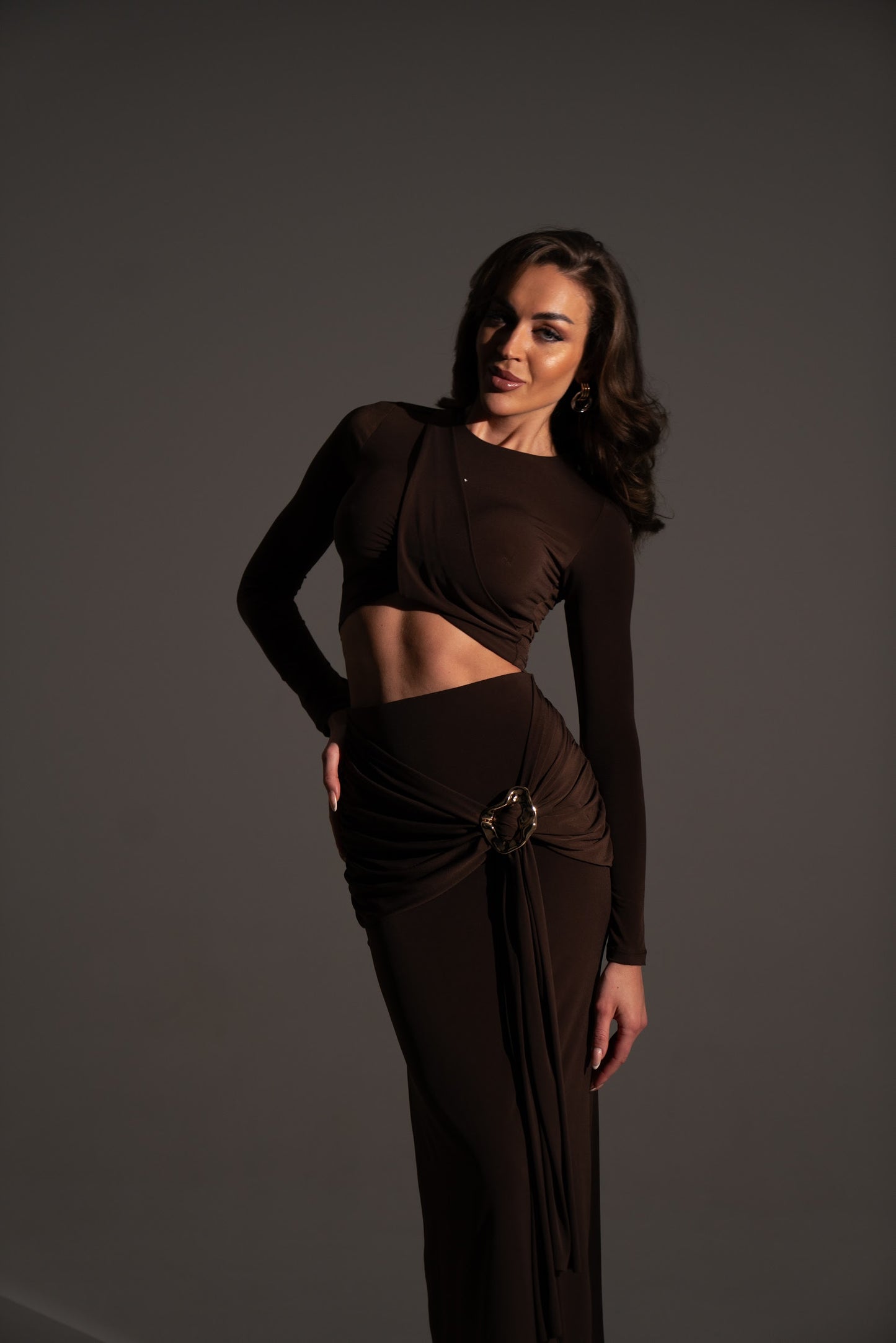 Chocolate Gold Drape Set