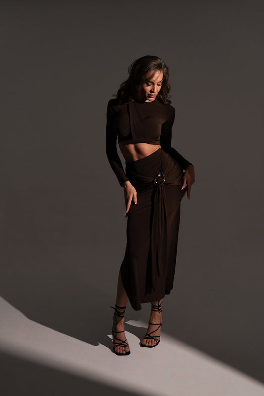 Chocolate Gold Drape Set