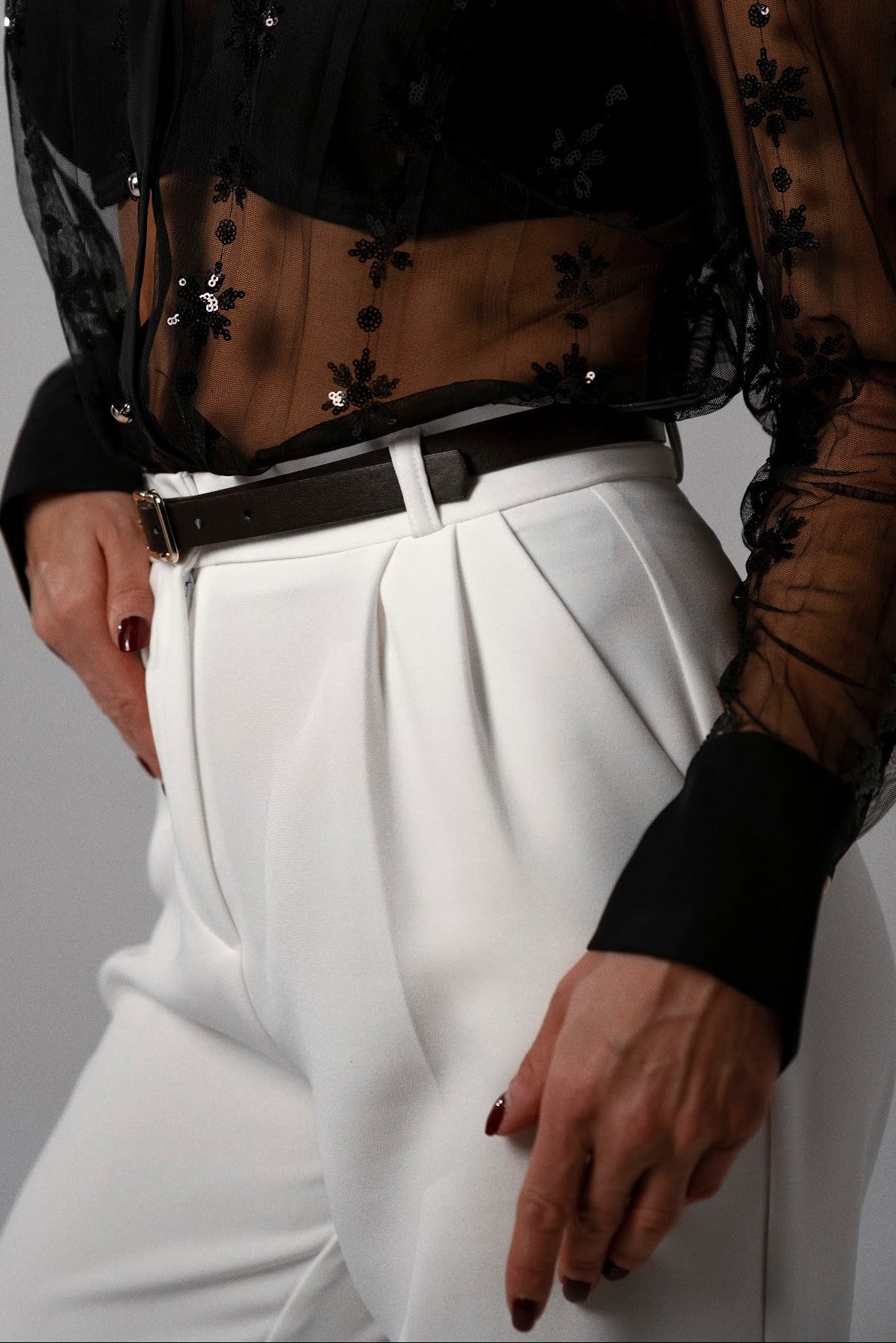 Embroidered Sheer Blouse